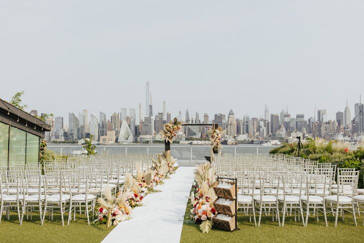 Wedding Ceremony at Envue Hotel With New York Skyline View