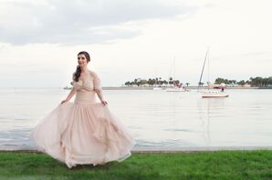 Blush Pink Tulle Wedding Dress