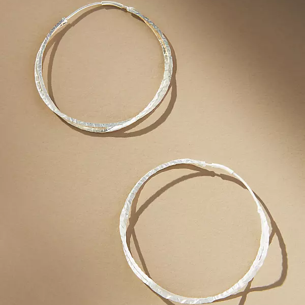Silver hoop earrings from Anthropologie for your 25th wedding anniversary