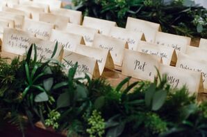 Antique-Style Escort Cards With Calligraphy