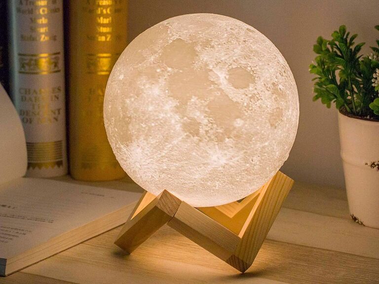  Moon lamp on wooden stand just because gift