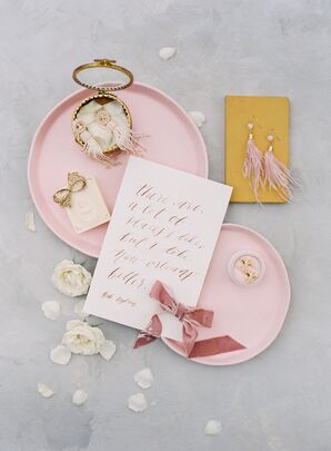 Romantic Earrings and Pink Calligraphy