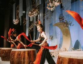 Traditional Chinese Drum Performer at Wedding