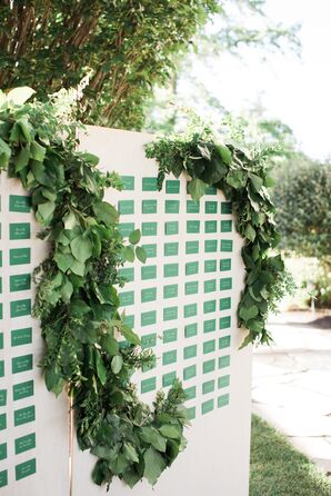 Whimsical Garden-Themed Escort Card Display