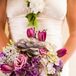 Purple Bridal Bouquet With Succulents and Roses