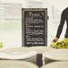 Black-and-White Chalkboard Menu Sign