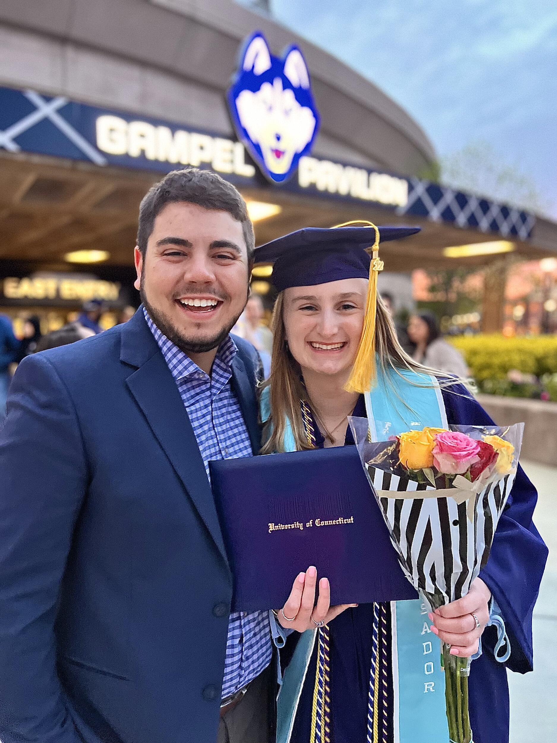 Celebrating Megan graduating her undergrad at UConn!