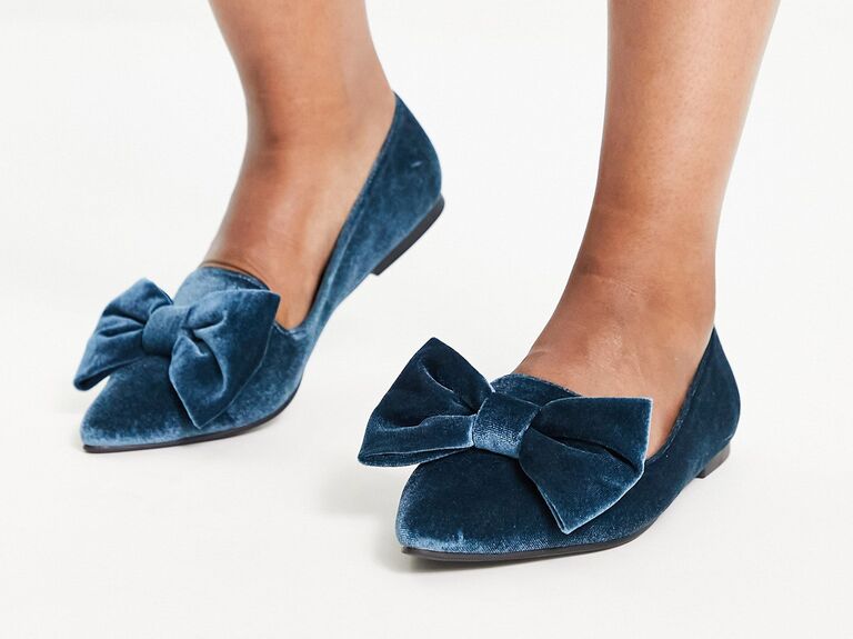 something blue bridal flats with bows