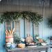 Buffet-Style Appetizer Station on Wood Table