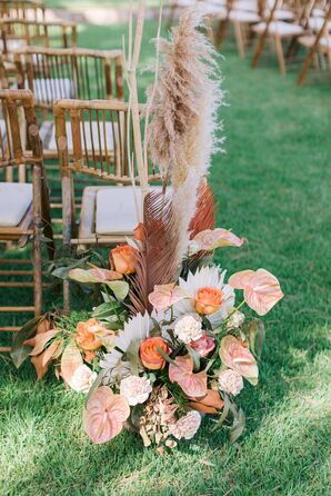 Orange Aisle Flower Arrangement with Anthurium