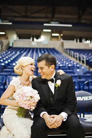 Lace Monique Lhuillier Wedding Gown