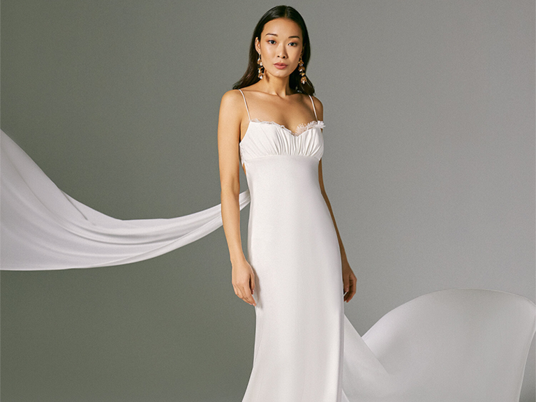 silk spaghetti strap dress wedding