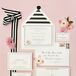 Graphic Black-and-White Invitations with Stripe Envelope Liner