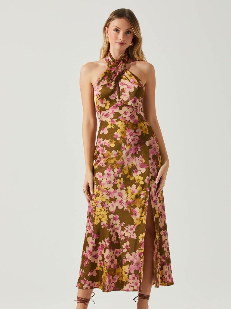 Floral wedding guest cocktail dress from ASTR The Label