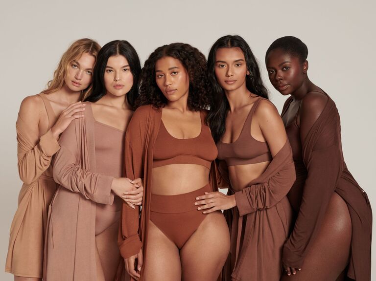 cotton jersey bridesmaid robes in neutral colors