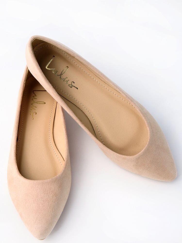 Nude suede flats from Lulus