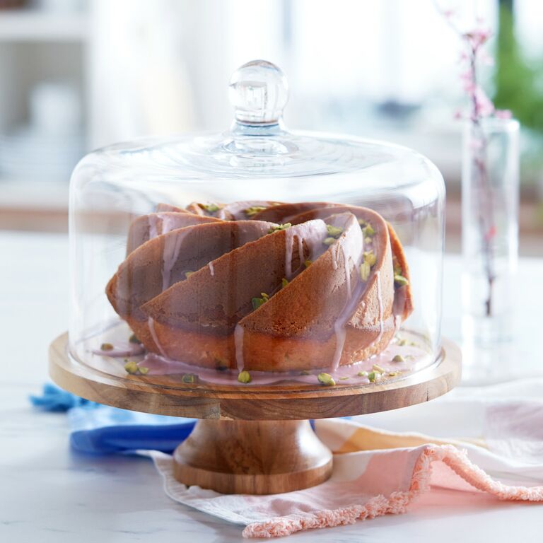 cake stand with cake beautiful lighting