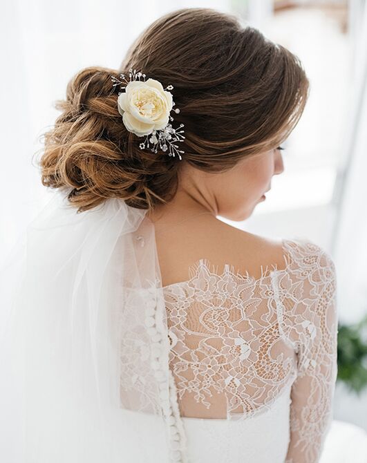 AW Bridal AW BRIDAL Bridal Hair Comb for Brides Flower Hair Clips Hair Combs  for Wedding Pearl Hair Accessories Hair Pieces for Women (Silver) Wedding  Hair Pin, Comb + Clip | The Knot