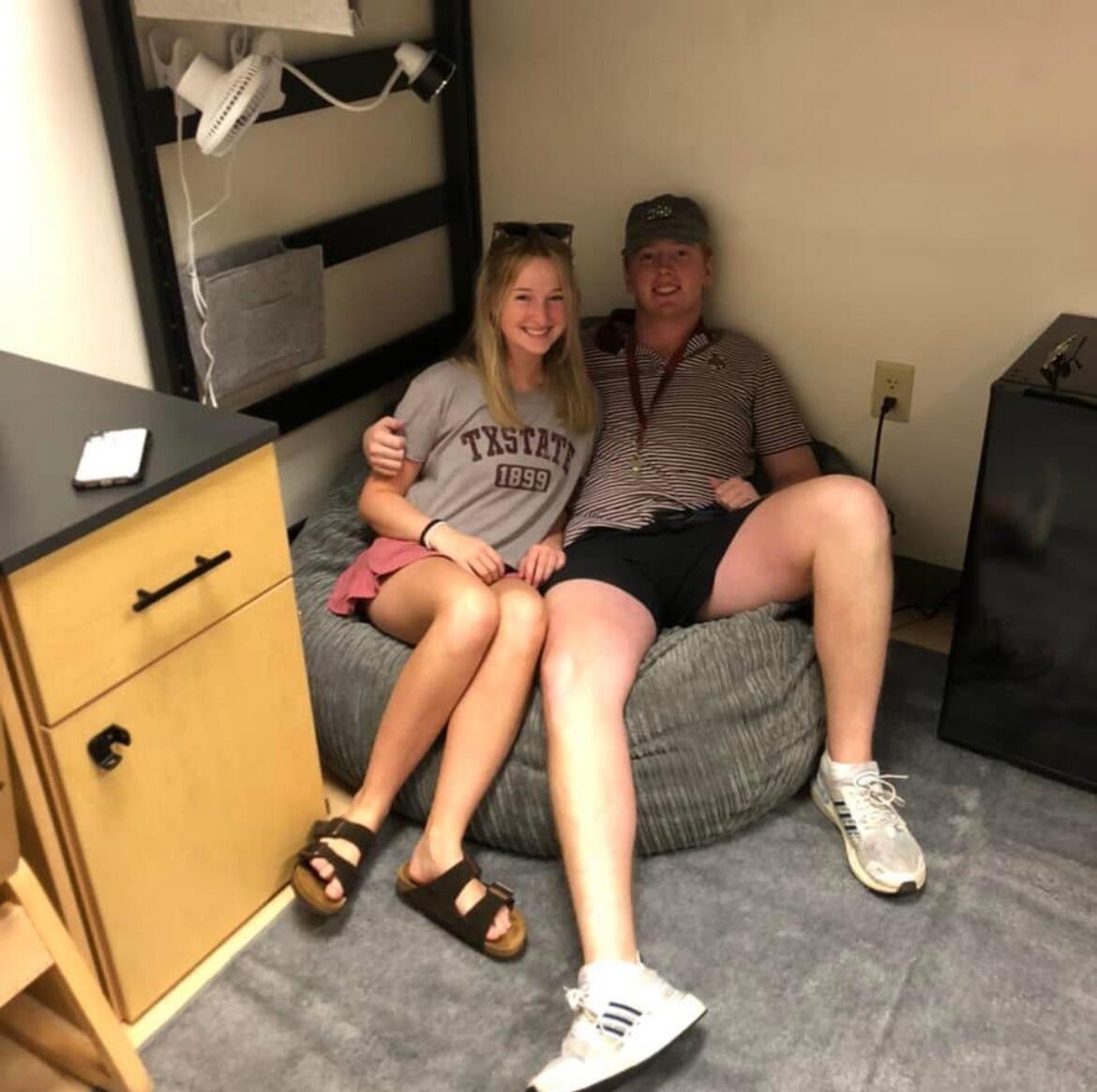 Moving Hank into his freshman dorm at Texas State (exactly 4 years later, Hank would ask Molly to marry him)