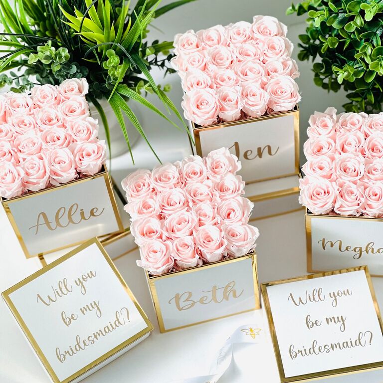 Preserved Roses, Small Roses set in Personalized Gift Box