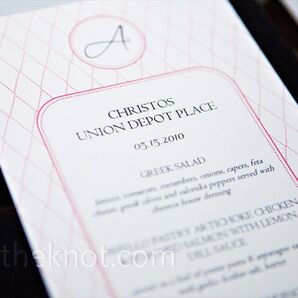 Pink Diamond-Print Menus