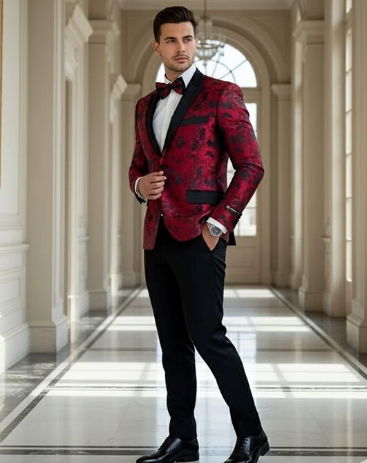 BLACKTIE AMSTERDAM Red Wedding Tuxedo Red Tuxedo - 7