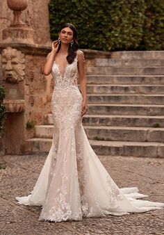 Moonlight Couture H1566A Mermaid and Trumpet Wedding Dress