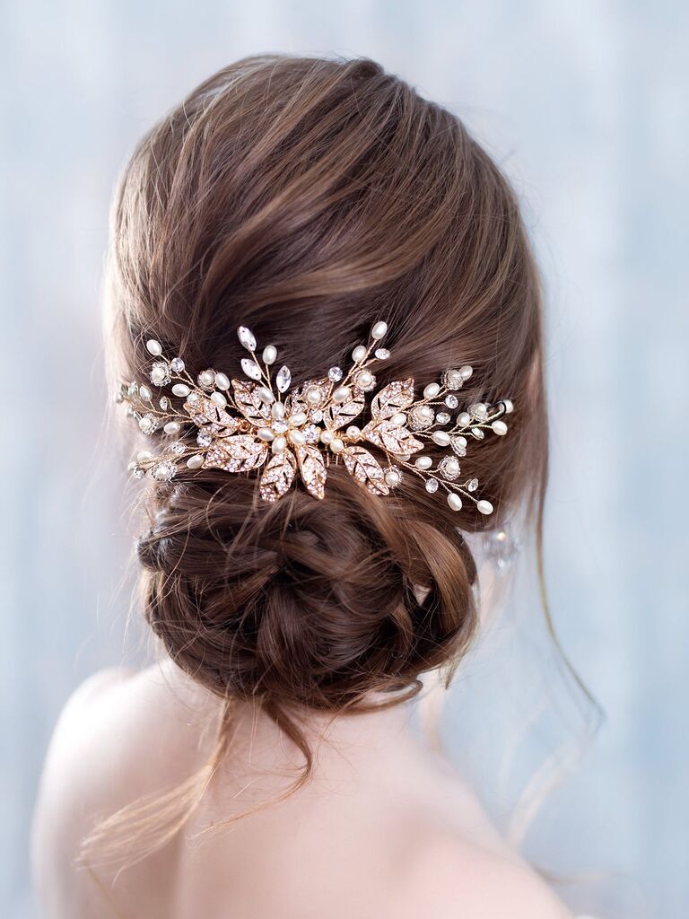 Pearl Bridal Hair Comb,Rose Gold Rhinestone Wedding Bridal Pearl Hair ...