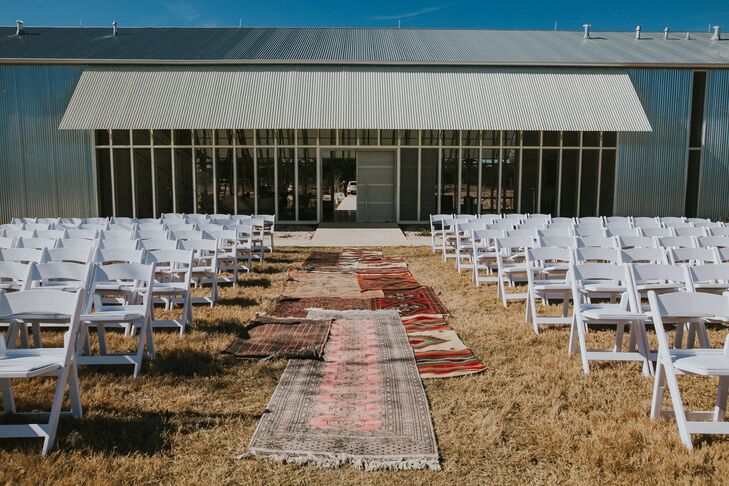 Layered Kilim Rug Lined Aisle
