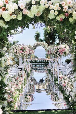 Wedding Ceremony With Mirrored Aisle
