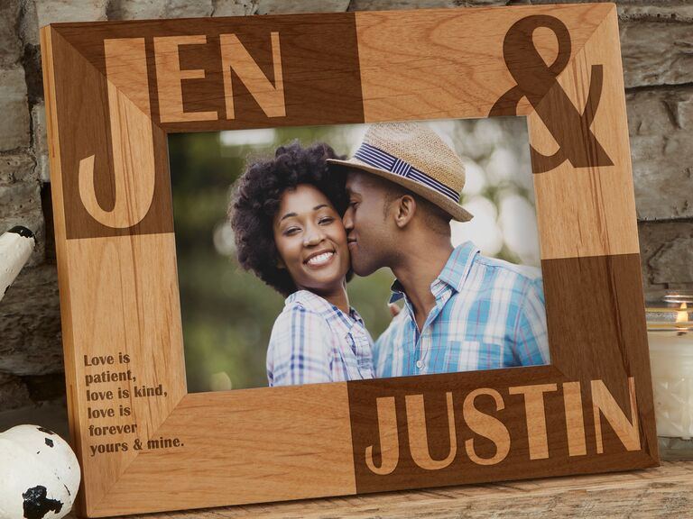 Personalized wooden photo frame just because gift for wife or husband