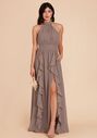 Birdy Grey Joyce Chiffon Dress in Toffee Halter Bridesmaid Dress - thumbnail - 1