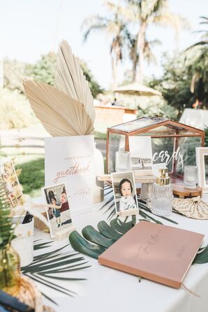Guest Book Table With Pictures and Card Box