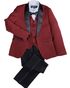 BLACKTIE "London" Kids Wine Tuxedo (5-Piece Set) Flower Girl Dress and Ring Bearer Outfit - thumbnail - 1