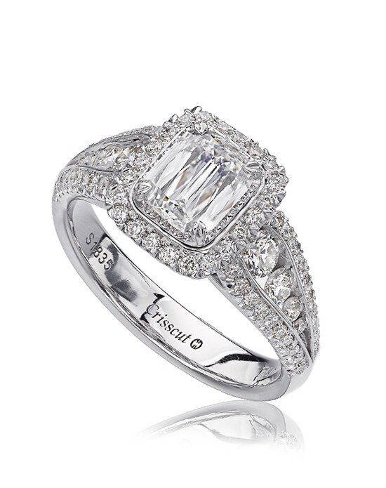 Christopher Designs Classic Emerald Cut Engagement Ring - 1