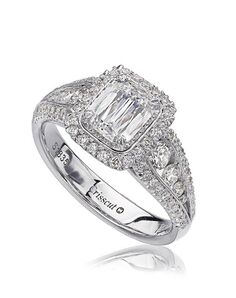 Christopher Designs Classic Emerald Cut Engagement Ring