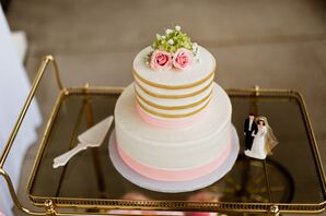 Pink and Gold Wedding Cake