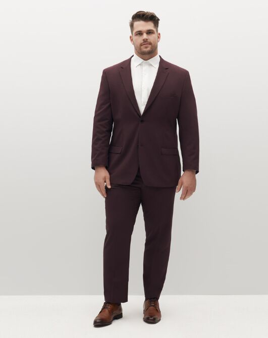Suit Shop Men's Burgundy Suit Tuxedo - 4