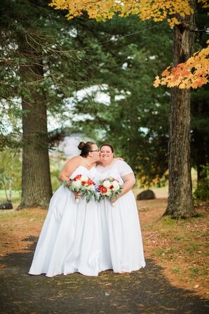 A-Line Wedding Dress with Lace Short Sleeves