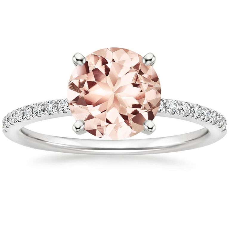 round morganite engagement ring