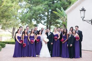 Purple Chiffon Bridesmaid Gowns