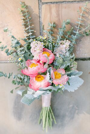 Pink Peony, Stock and Greenery Bouquet