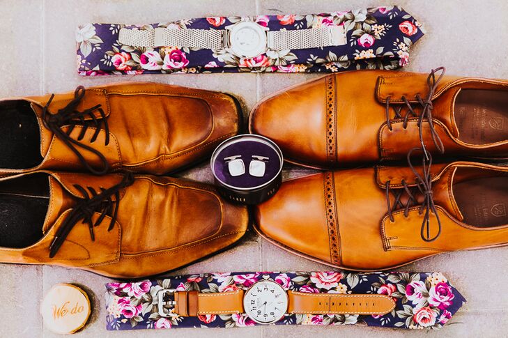 Floral Ties and Brown Leather Oxfords