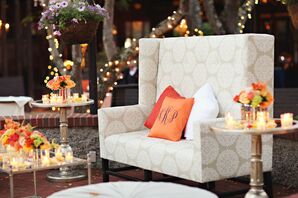 Orange Monogrammed Lounge Pillows