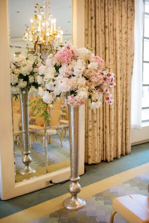Traditional Tall Blush Flower Arrangements