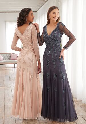 Adrianna Papell Platinum 40374 V-Neck Bridesmaid Dress