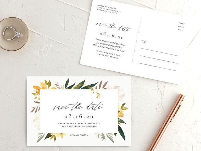 floral destination wedding save the date