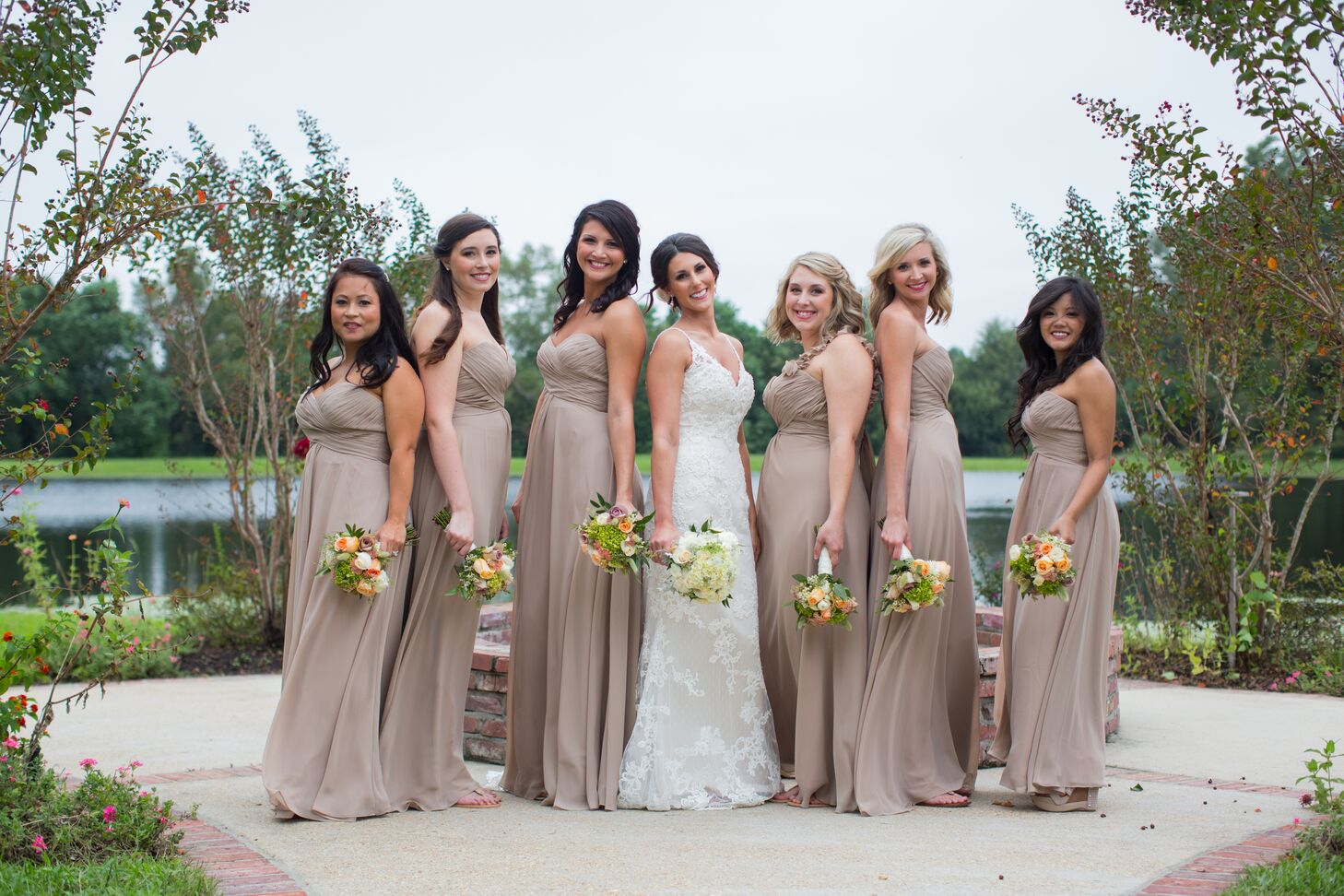 Mocha Empire-Waist Allure Bridesmaid Dresses