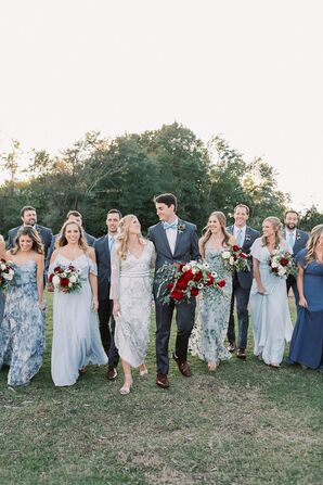 Bohemian Blue Bridesmaid Dresses