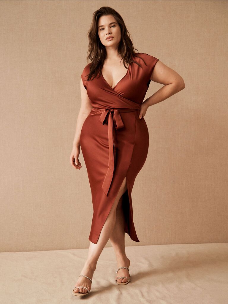 Осеннее коктейльное платье BHLDN для гостьи на свадьбе